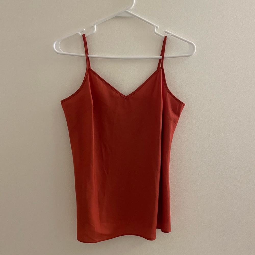 Orange/Red V Neck Top